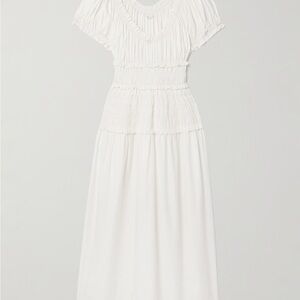 DOEN Leanne shirred organic cotton-voile midi dress